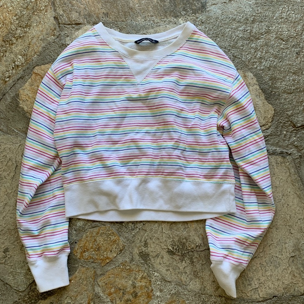 Rainbow cropped Abercrombie top size small